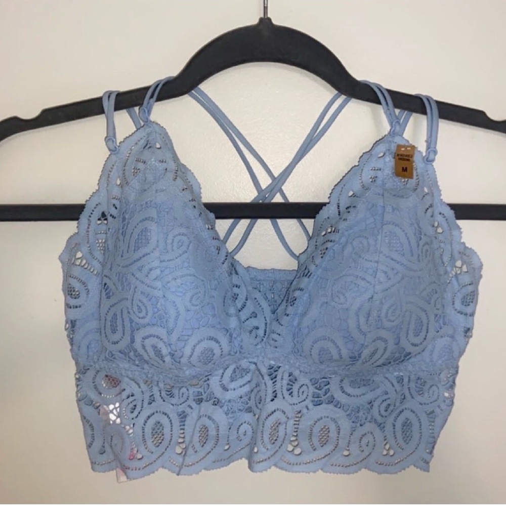 PINK Baby Blue Lace Bralette